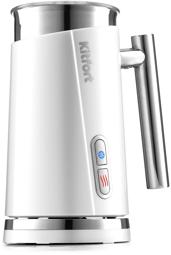 Капучинатор Kitfort КТ-751 стационар. 300мл белый/серебристый (КТ-751-2)