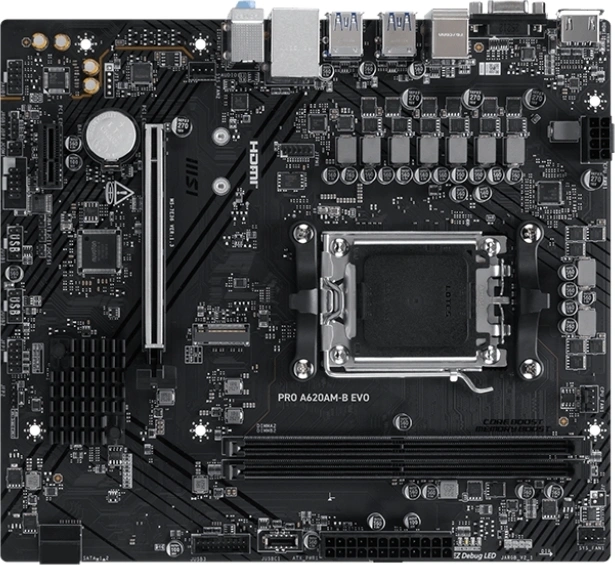 Материнская плата MSI PRO A620AM-B EVO Socket AM5 AMD A620A 2xDDR5 mATX AC`97 8ch(7.1) 2.5Gg RAID+VGA+HDMI