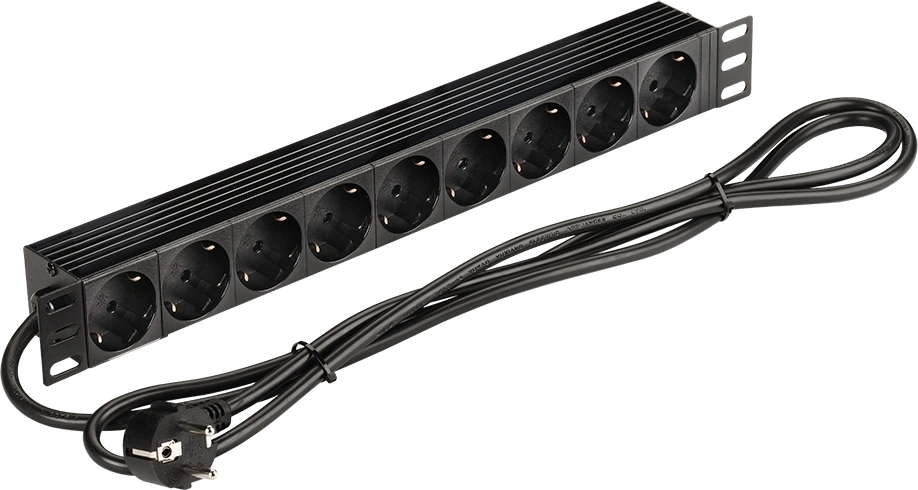 Блок распределения питания Lanmaster NM-PD16A-9XSH-2.0 гор.размещ. 9xSchuko базовые 16A Schuko 2м