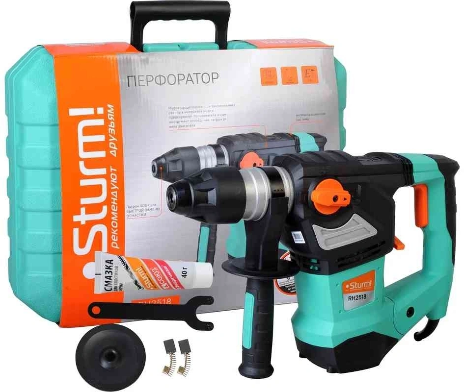Перфоратор Sturm! RH2518 патрон:SDS-plus уд.:7Дж 1860Вт (кейс в комплекте)