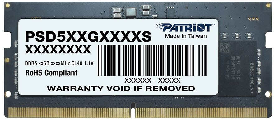 Память DDR5 8GB 4800MHz Patriot PSD58G480041S RTL PC5-38400 CL40 SO-DIMM 260-pin 1.1В single rank Ret