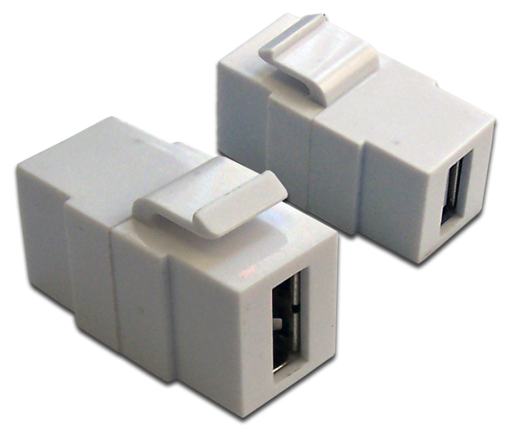 Адаптер проходной Lanmaster LAN-OK-USB20-AA/V-WH (упак.:1шт) 1м белый