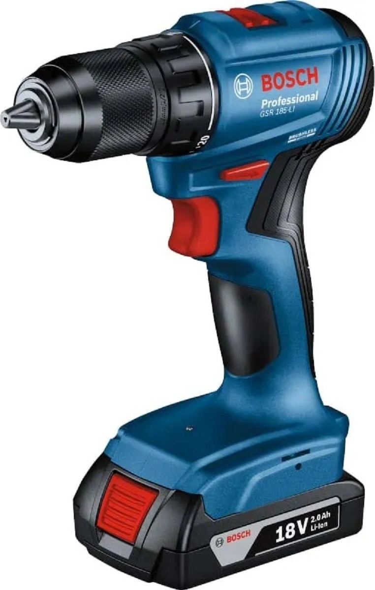 Дрель-шуруповерт Bosch GSR 185-LI аккум. патрон:быстрозажимной (кейс в комплекте) (06019K30F0)