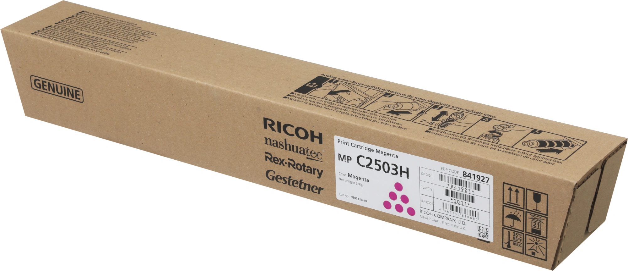 Картридж лазерный Ricoh MP C2503H 841927 пурпурный (9500стр.) для Ricoh MP C2003/C2503/C2011SP/C2004/C2504