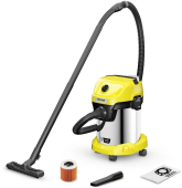 Строительный пылесос Karcher WD 3-18 S V-17/20 225Вт (уборка: сухая/влажная) желтый