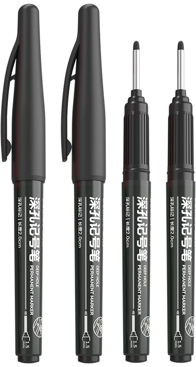 Набор маркеров перманентных Deli SK212 BLACK удл. пиш. наконечник 2.8мм водостойкий 1цв. черный коробка картонная (4шт.)