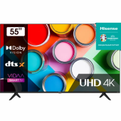 Телевизор LED Hisense 55" 55A6Q черный 4K Ultra HD 60Hz DVB-T DVB-T2 DVB-C DVB-S DVB-S2 USB WiFi Smart TV