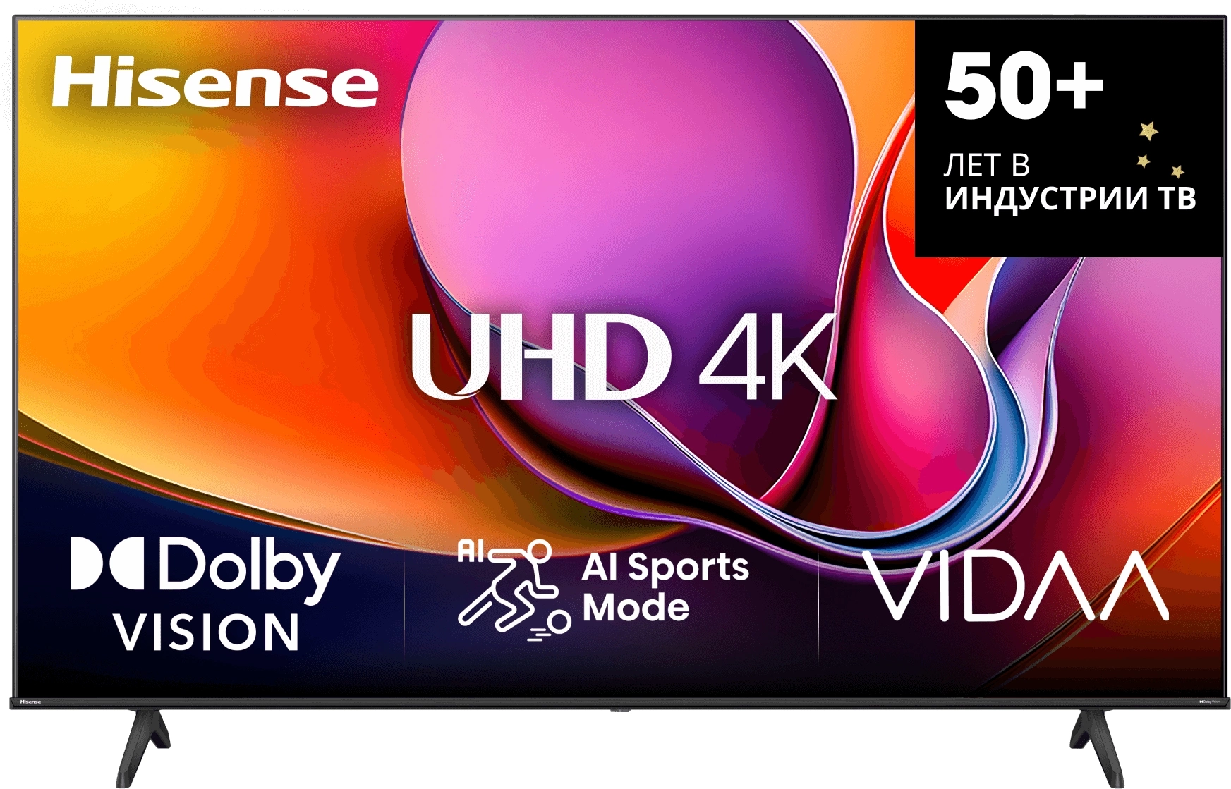 Телевизор LED Hisense 43" 43A6Q Frameless черный 4K Ultra HD 60Hz MEMC DVB-T DVB-T2 DVB-C DVB-S DVB-S2 USB WiFi Smart TV