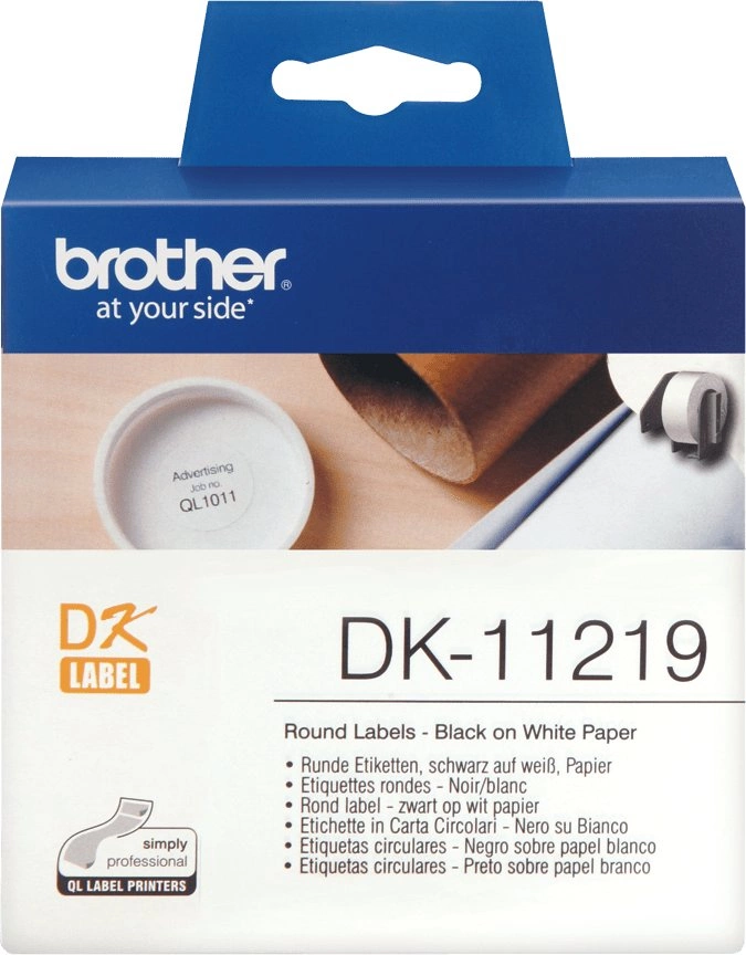 Картридж ленточный Brother DK11219 черный на белом 12 для Brother QL-5X0, QL-7X00, QL-8X0, QL-10X0, QL-1X10