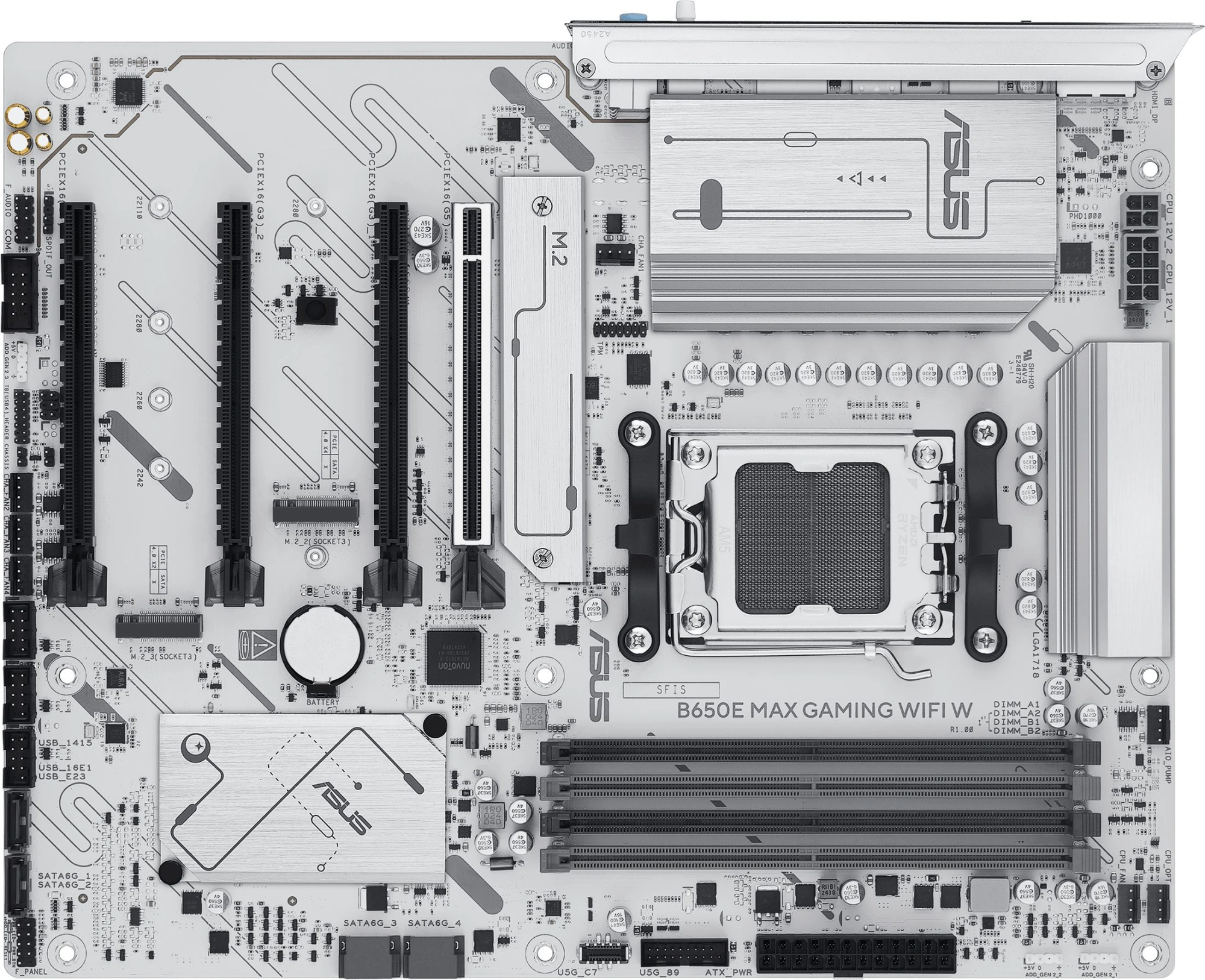 Материнская плата Asus B650E MAX GAMING WIFI W SocketAM5 AMD B650 4xDDR5 ATX AC`97 8ch(7.1) 2.5Gg RAID+HDMI+DP