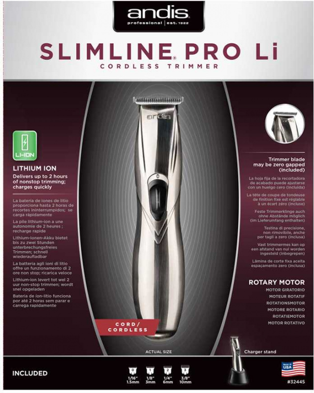 Машинка для стрижки Andis D8 chrome черный (насадок в компл:4шт)