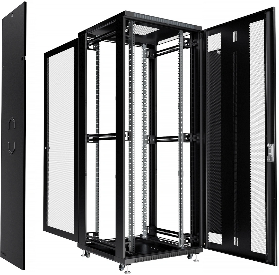 Шкаф коммутационный Cabeus (ND-05C-42U80/80-BK) напольный 42U 800x800мм пер.дв.перфор. задн.дв.перфор. 800кг черный 700мм 104.6кг 220град. 2055мм IP20 сталь