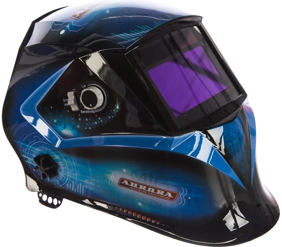 Маска сварщика Aurora SUN7 TIG MASTER 2-levels филь.:хамел. кл.:1/2/1/1 см.экр.99x55мм синий/черный (16876)