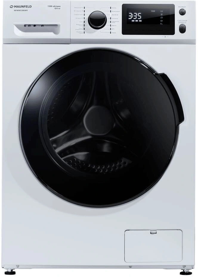 Стиральная машина Maunfeld MFWM1586WH класс: A загр.фронтальная макс.:8кг (с сушкой) белый инвертор
