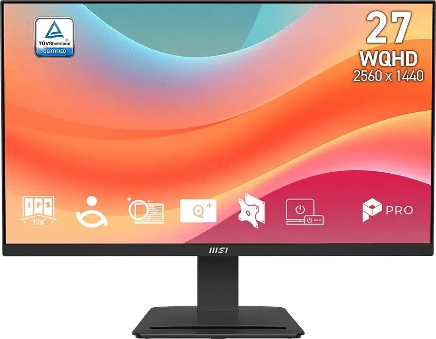 Монитор MSI 27" Pro MP273Q E7 черный IPS LED 16:9 HDMI полуматовая 250cd 178гр/178гр 2560x1440 75Hz DP Quad 2K (1440p) 4.1кг