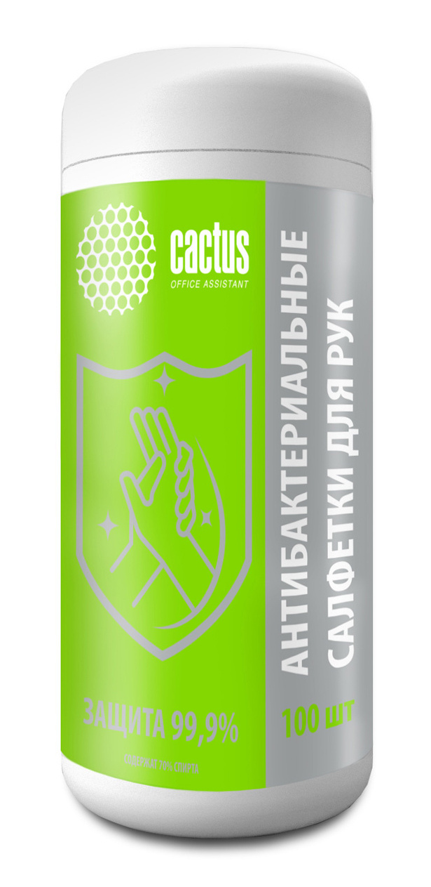 Салфетки влажные Cactus CS-ASHCL100 для рук антибактериальные (100лист.) спиртовые