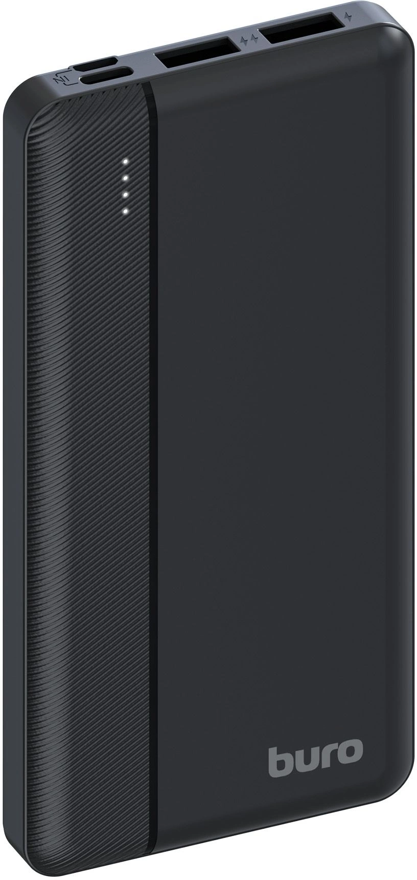 Мобильный аккумулятор Buro BP10A 10000mAh 10W 2A 2xUSB-A/USB-C черный (BP10A10PBK)