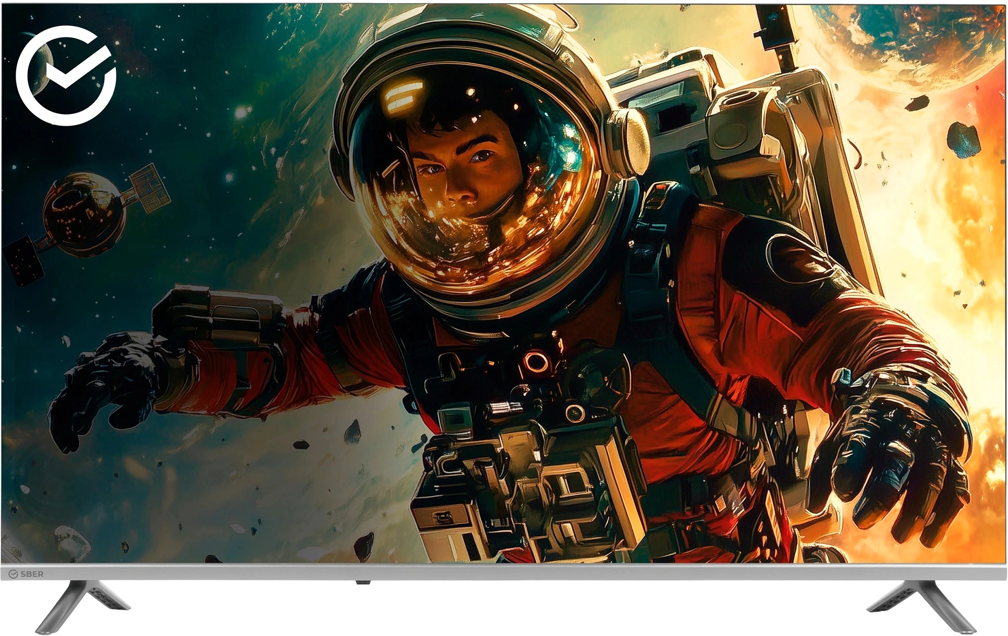 Телевизор LED Sber 43" SDX-43F3000DSA Салют ТВ Frameless черный FULL HD 60Hz DVB-T DVB-T2 DVB-C DVB-S DVB-S2 USB WiFi Smart TV (RUS)
