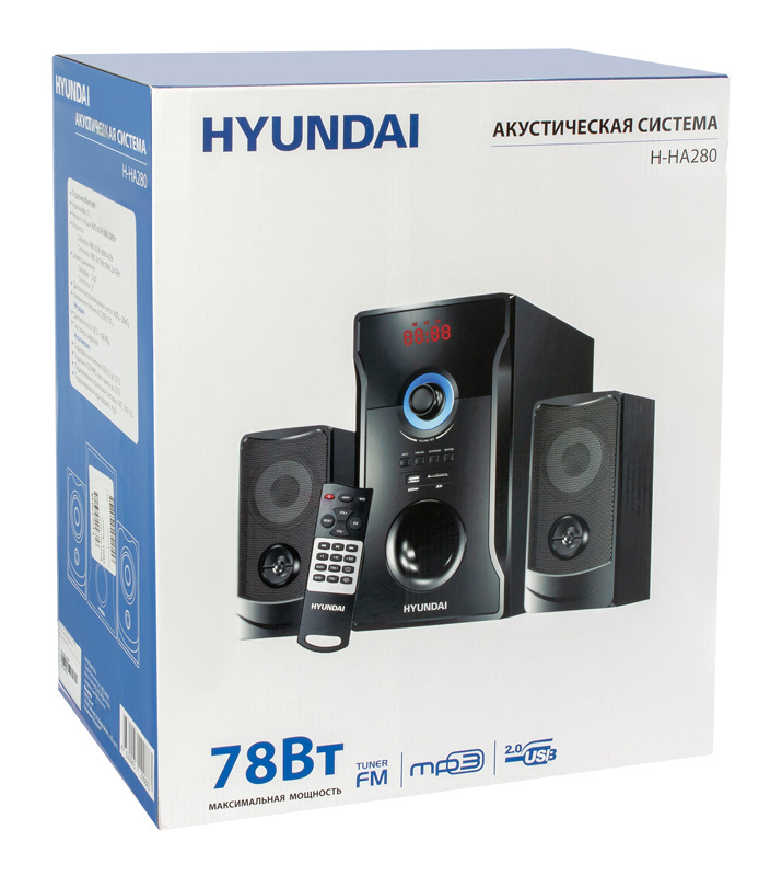 Микросистема Hyundai H-HA280 черный 78Вт FM USB BT SD