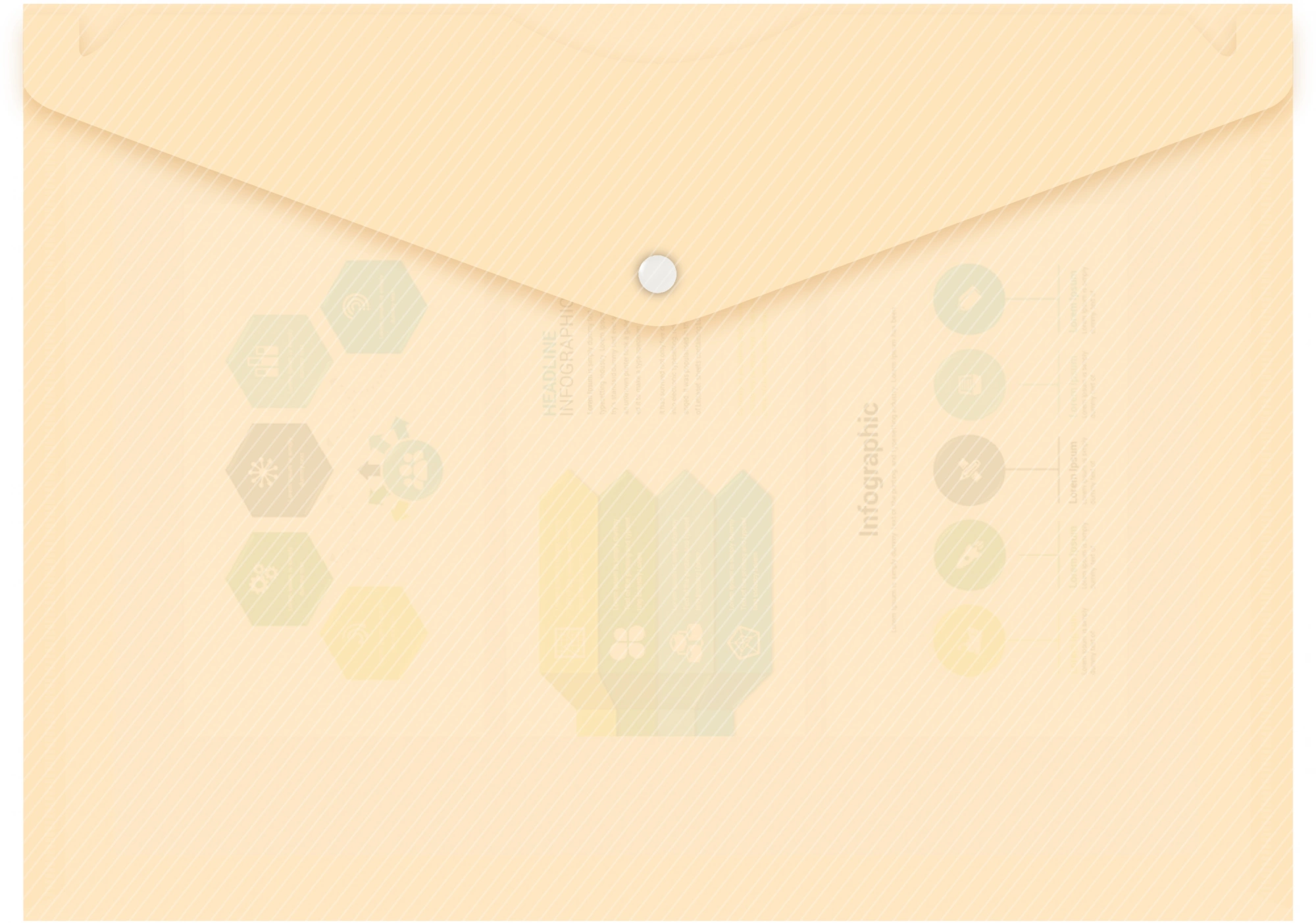 Конверт на кнопке Бюрократ DeLuxe DL801MILK/1 A4 пластик 0.18мм молочный