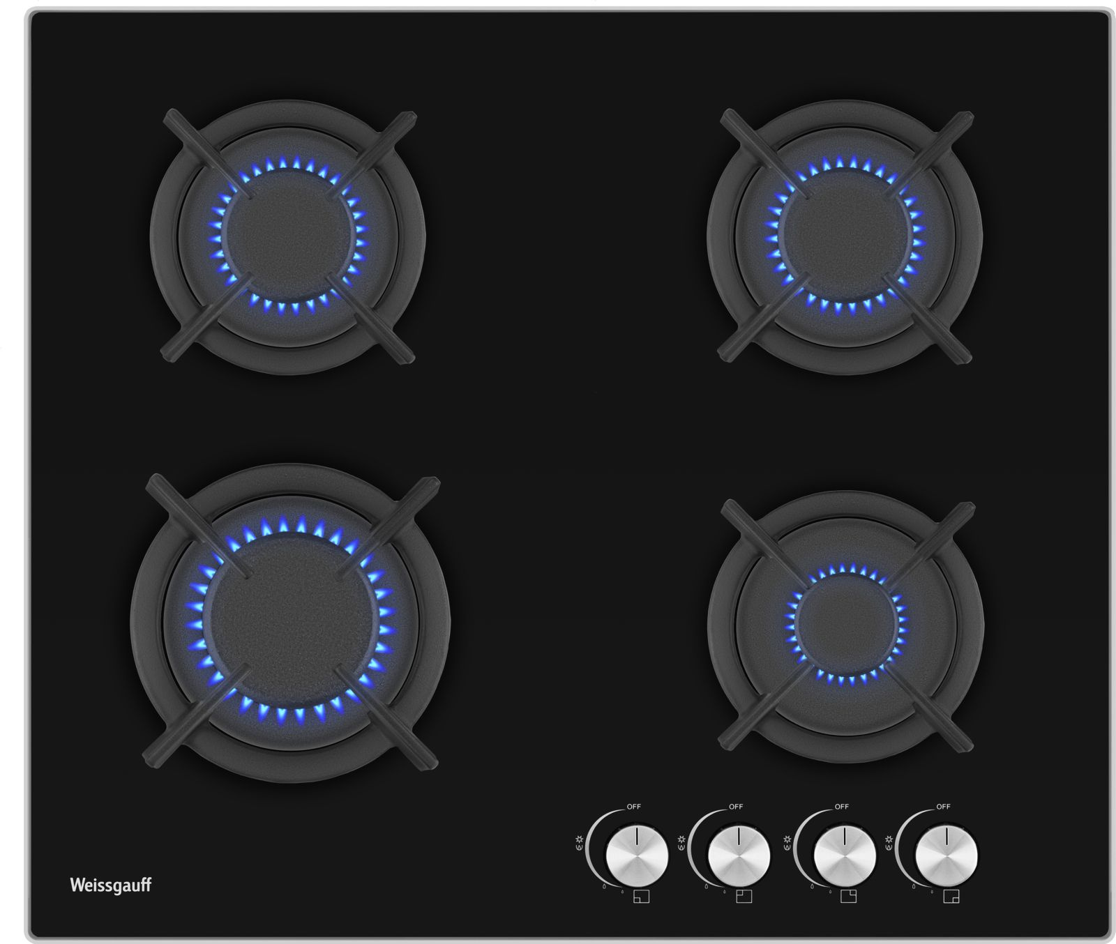 Газовая варочная поверхность Weissgauff HG 640 BG черный