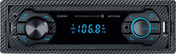 Автомагнитола Digma MCP-226B 1DIN 4x45Вт 2