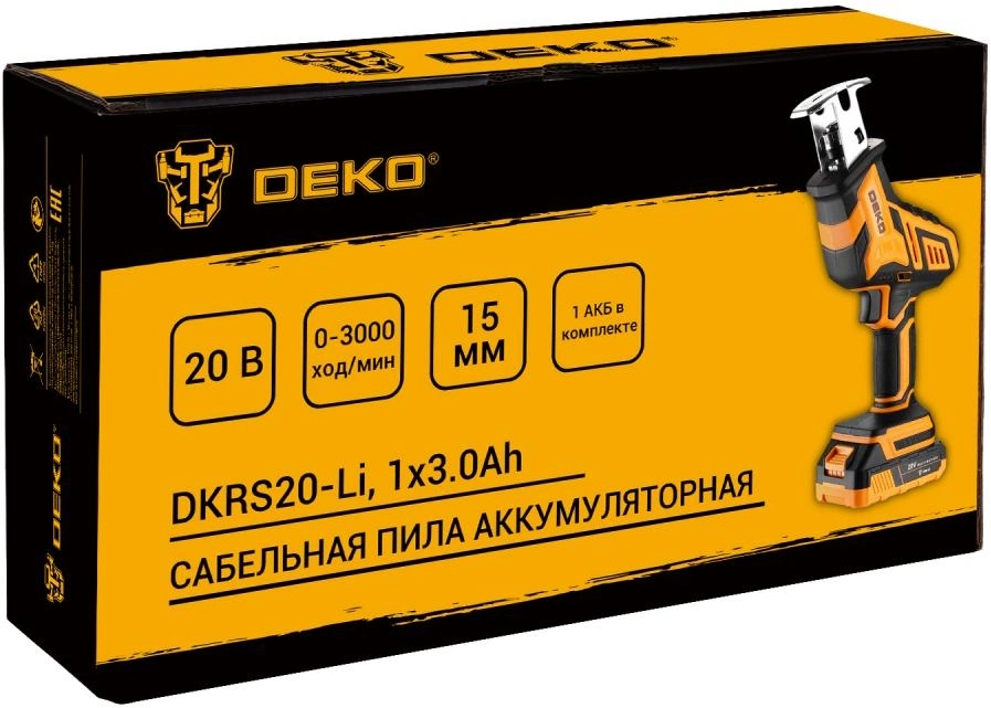 Сабельная пила Deko DKRS20-Li аккум. 3000ход/мин (083-1059)