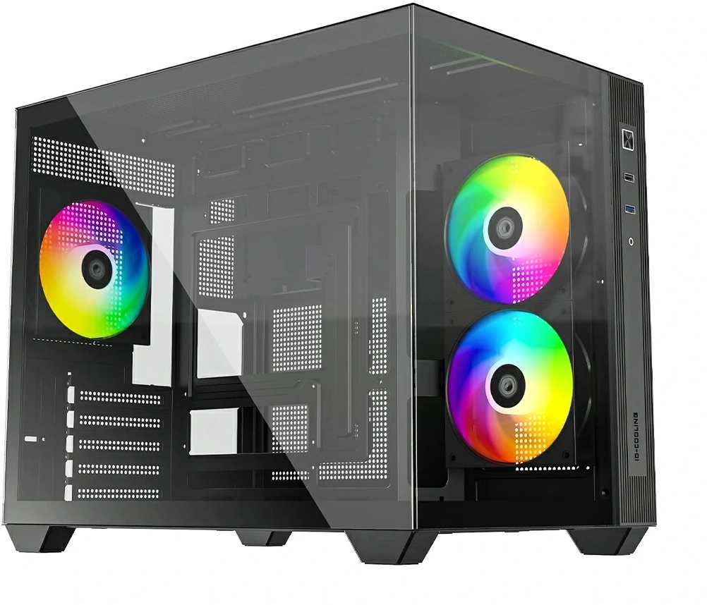 Корпус ID-Cooling View 500 черный без БП mATX 9x120mm 1xUSB2.0 1xUSB3.0 audio bott PSU