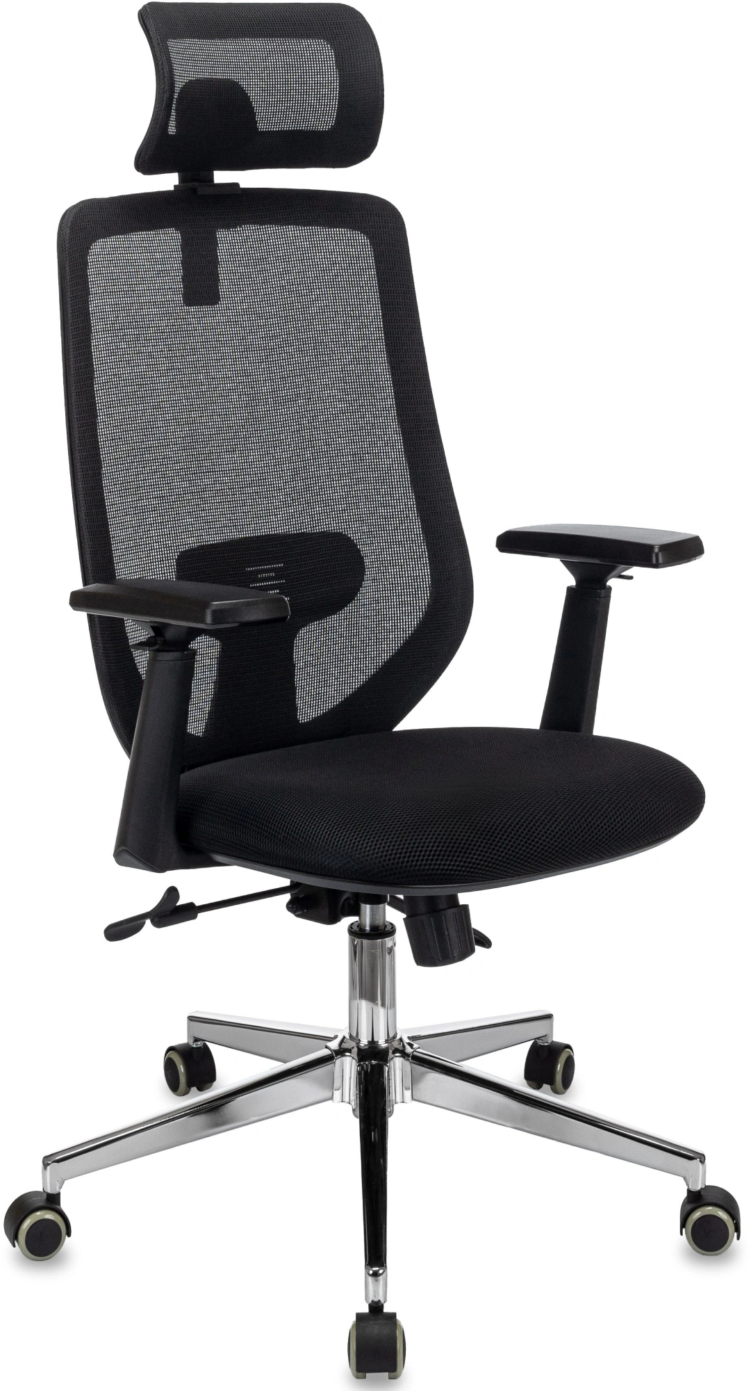 Кресло эргономичное Бюрократ MC-513N-H черный TW SQU BL сетка/ткань с подголов. крестов. металл хром