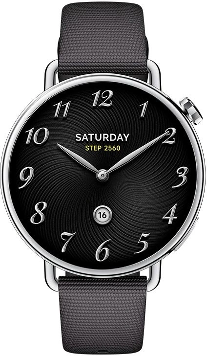 Смарт-часы Xiaomi Watch S4 41мм 1.32" AMOLED корп.серебристый рем.черный разм.брасл.:120-190 мм (BHR07VRGL)