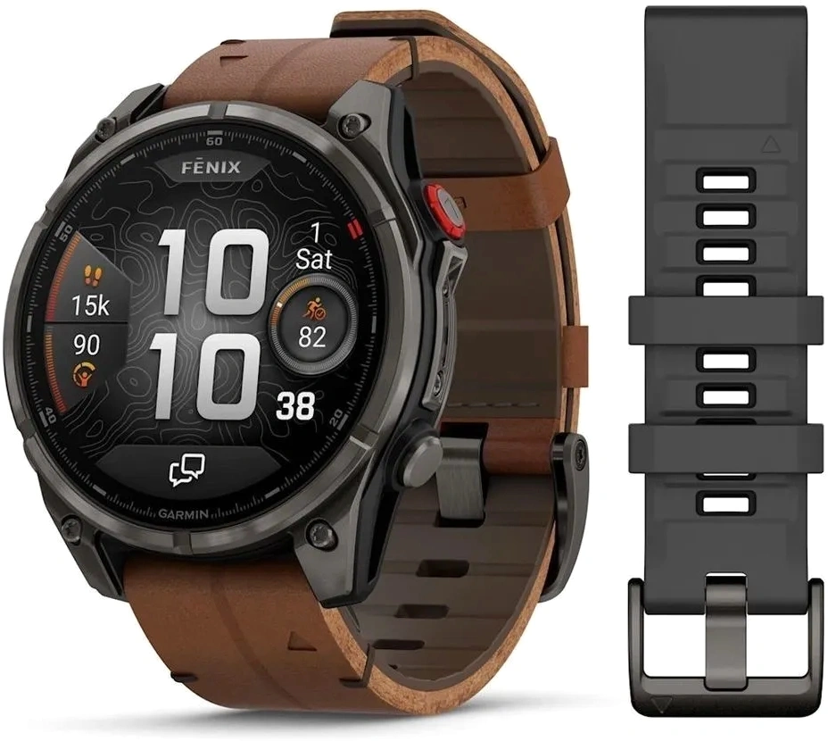 Смарт-часы Garmin Fenix 8 Pro 1.4" AMOLED корп.серый рем.песочный (010-03198-40)