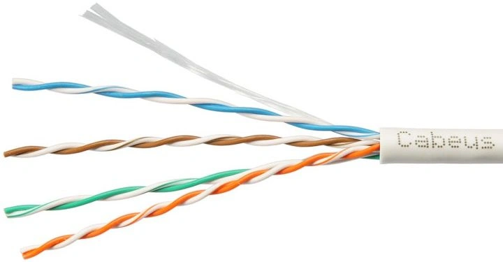Кабель информационный Cabeus UTP-4P-CAT.5E-SOLID-WH-100 кат.5E U/UTP 4 пары PVC внутренний 100м белый