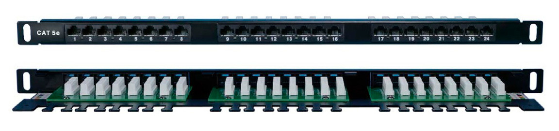 Патч-панель Hyperline PPHD-19-24-8P8C-C5E-110D 19" 0.5U 24xRJ45 кат.5E UTP