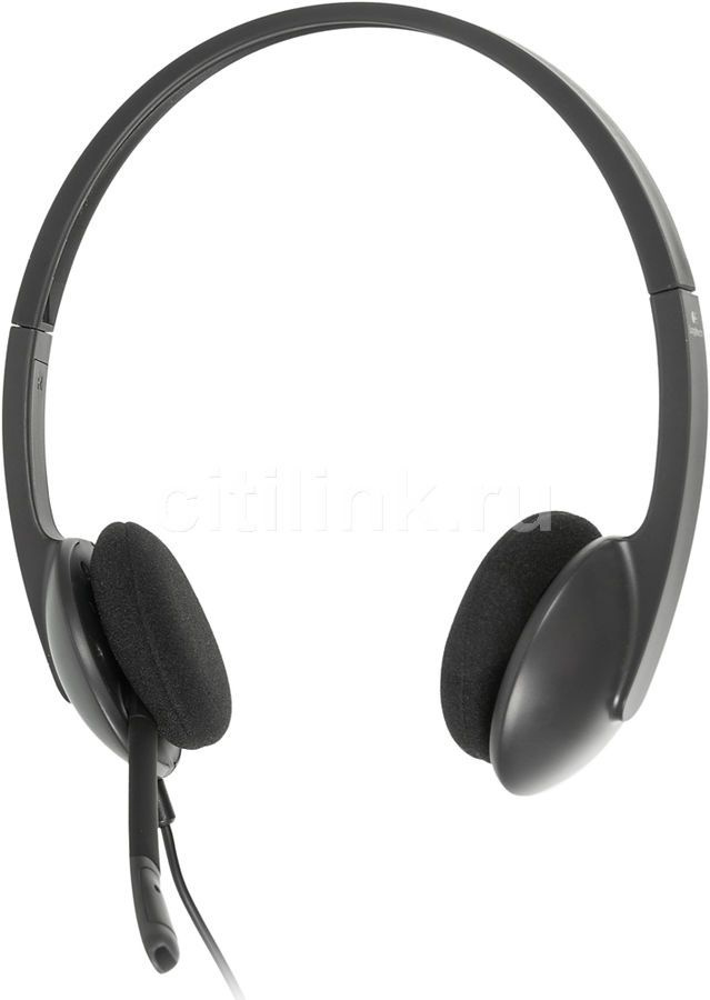 Наушники с микрофоном Logitech H340 серый/черный 1.8м накладные USB оголовье (981-000509)