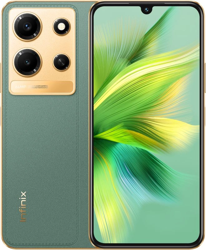 Смартфон Infinix X6716 Note 30i 128Gb 8Gb зеленый моноблок 3G 4G 2Sim 6.66" 1080x2400 Android 13 64Mpix 802.11 a/b/g/n/ac NFC GPS GSM900/1800 GSM1900 TouchSc FM microSD max1024Gb