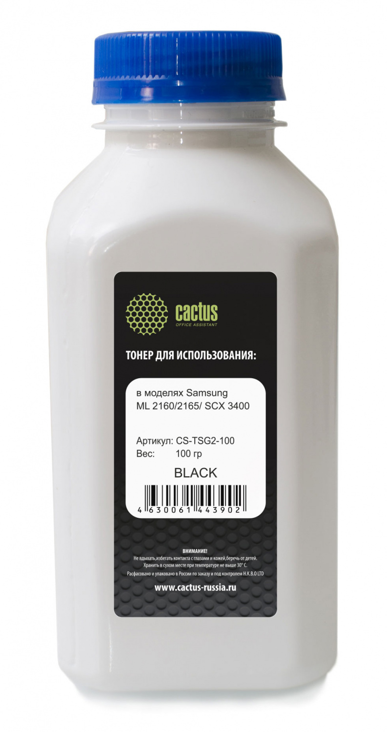 Тонер Cactus CS-TSG2-100 черный флакон 100гр. для принтера Samsung MLT-D101S/MLT-D111; Xerox 106R02773