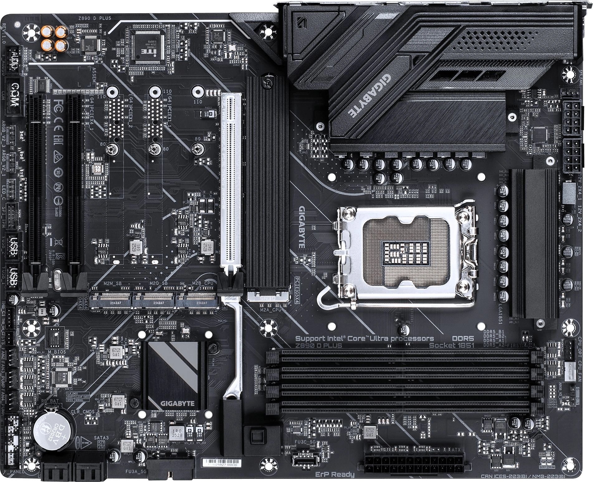 Материнская плата Gigabyte Z890 D PLUS Soc-1851 Intel Z890 4xDDR5 ATX AC`97 8ch(7.1) 2.5Gg RAID+DP