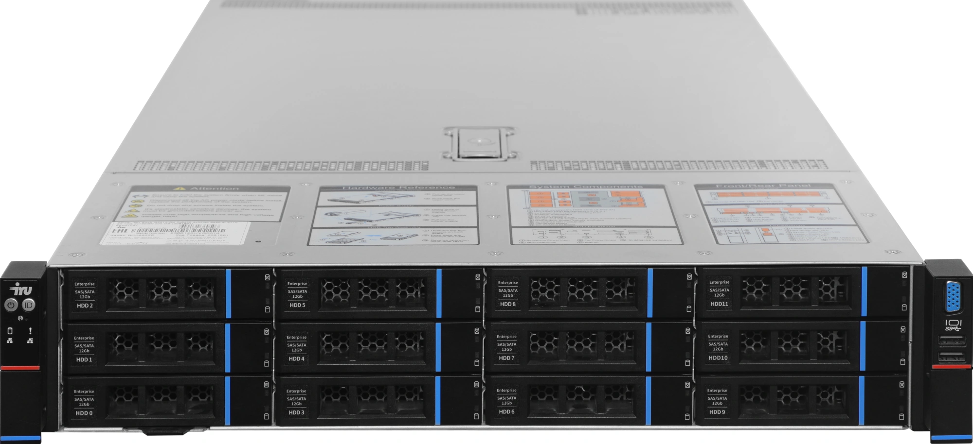 Сервер IRU Rock g2212ag4 2x9554 8x32Gb 9361-8I SGL AST2600 2P 1G + 2P 10G SFP+ 2x2200W w/o OS (2146473)