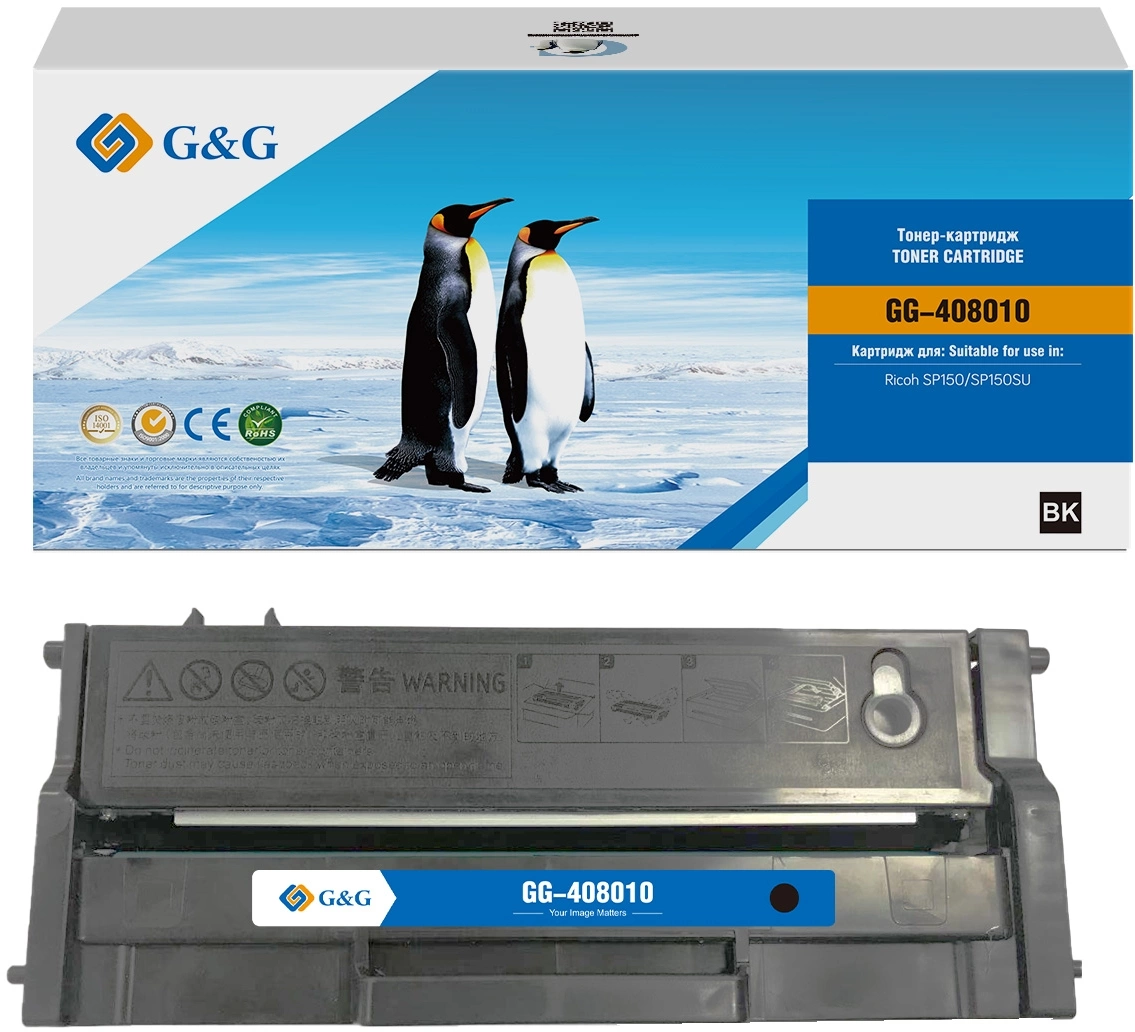Картридж лазерный G&G GG-408010 408010 черный (1500стр.) для Ricoh SP150/SP150SU