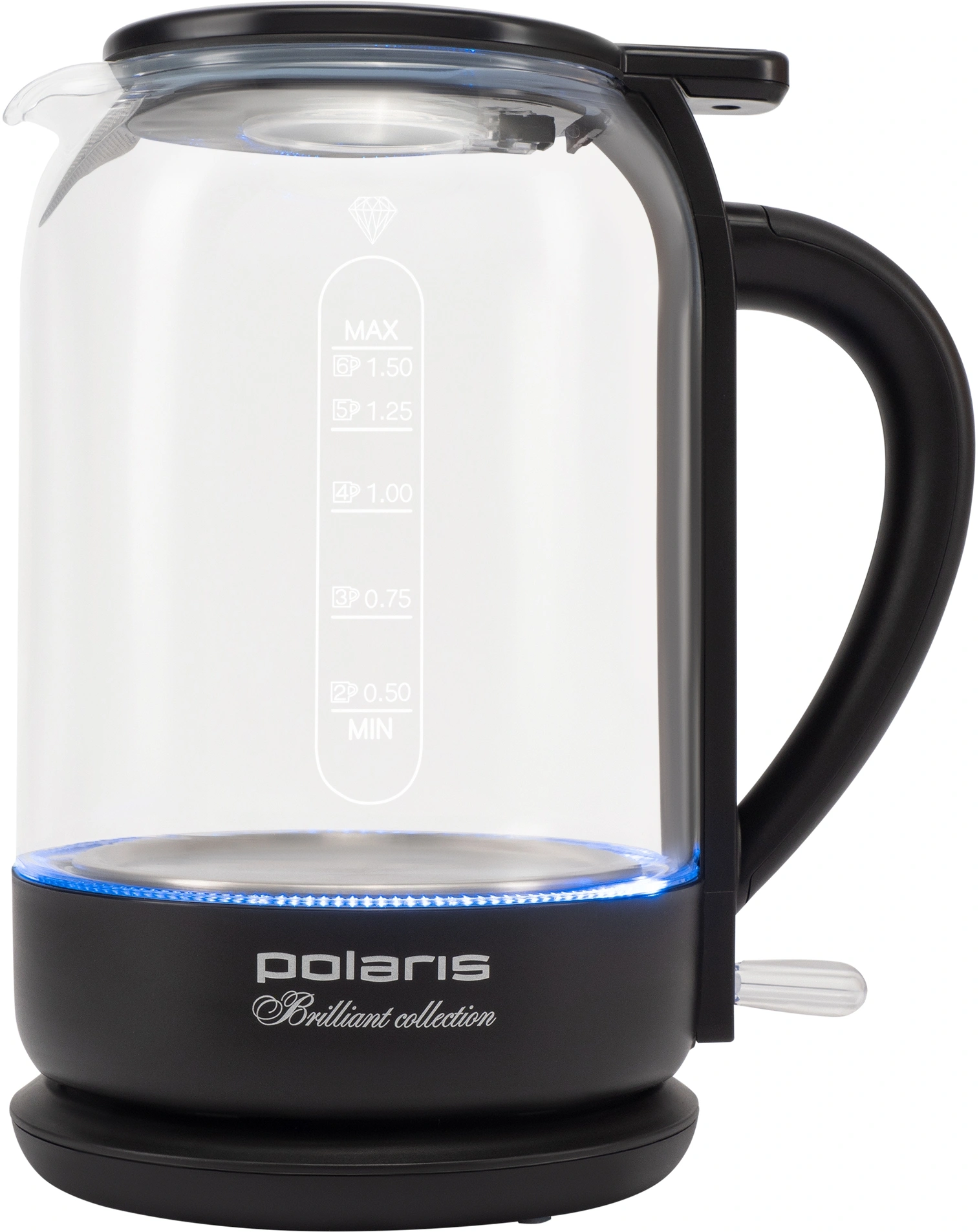 Чайник электрический Polaris PWK 1753CGL 1.5л. 1950Вт черный корпус: стекло/металл