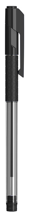 Ручка шариков. Deli Arrow EQ01620 прозрачный/черный d=0.7мм черн. черн. резин. манжета