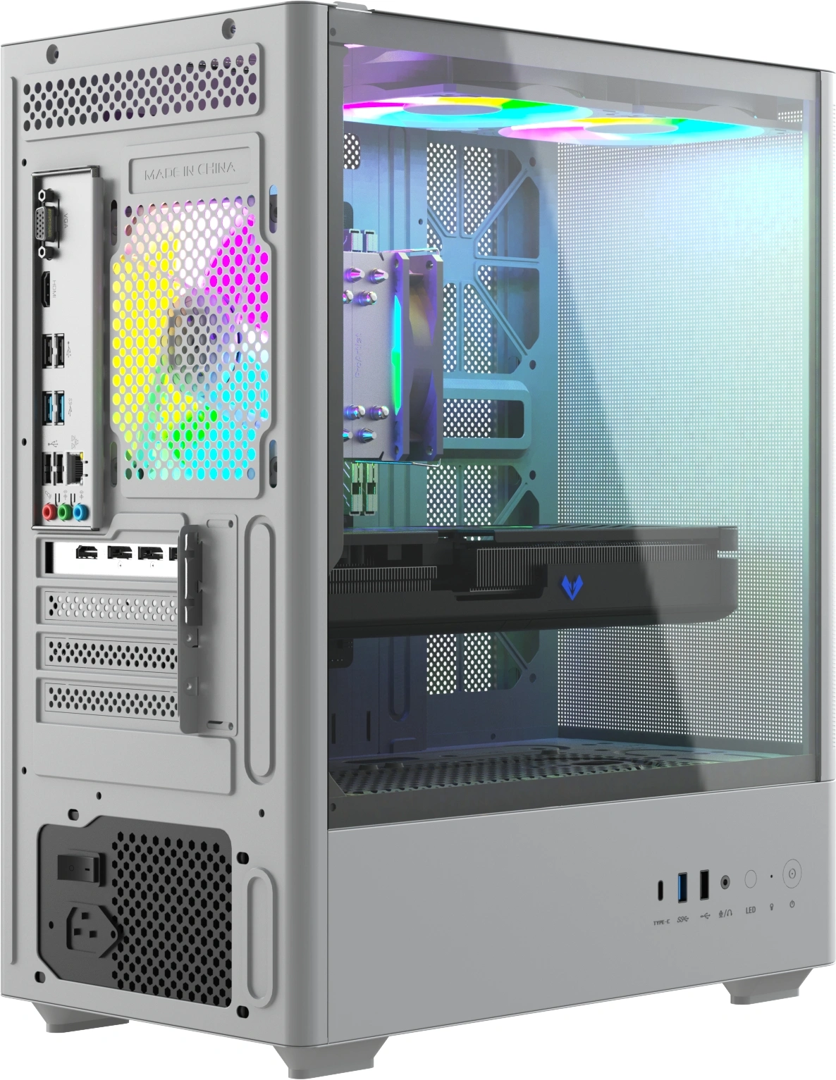 ПК Teclast G03 i5 14400F (2.5) 32Gb SSD1Tb RTX5070 12Gb Windows 11 Pro GbitEth 750W белый (G03 14400F32G1T5070WKRU)