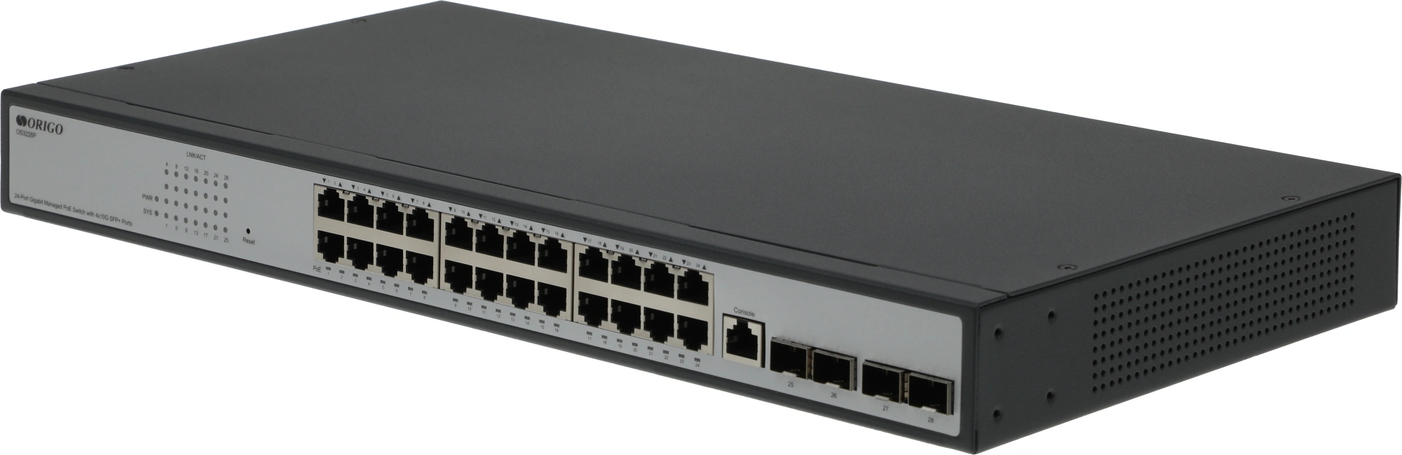 Коммутатор Origo OS3228P/250W OS3228P/250W/A1A (L3) 24x1Гбит/с 4x10Гбит/с 4SFP+ 250W управляемый