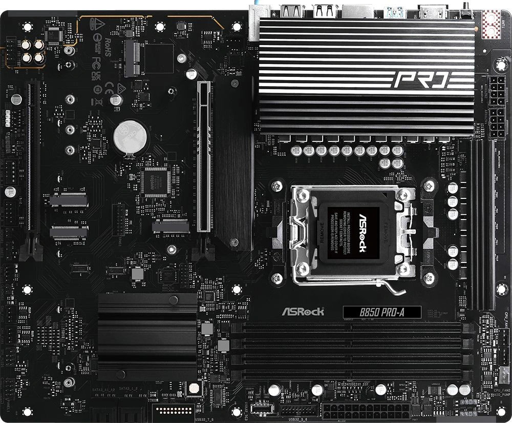 Материнская плата Asrock B850 PRO-A Socket AM5 AMD B850 4xDDR5 ATX AC`97 8ch(7.1) 2.5Gg RAID+HDMI
