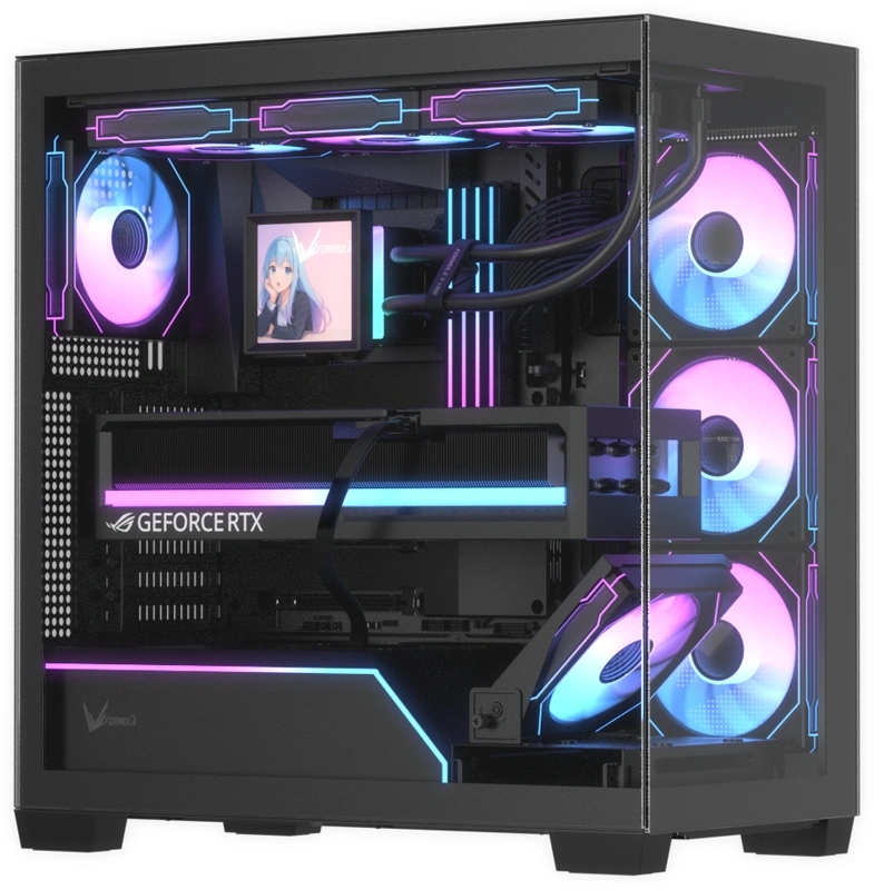 Корпус Formula Crystal Z8G Floe черный без БП ATX 8x120mm 6x140mm 2xUSB3.0 audio bott PSU