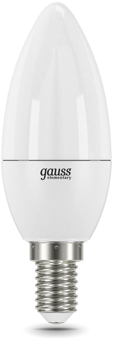 Лампа светодиодная Gauss Elementary 12Вт цок.:E14 свеча 220B св.свеч.бел.теп. C37 (упак.:10шт) (33112)