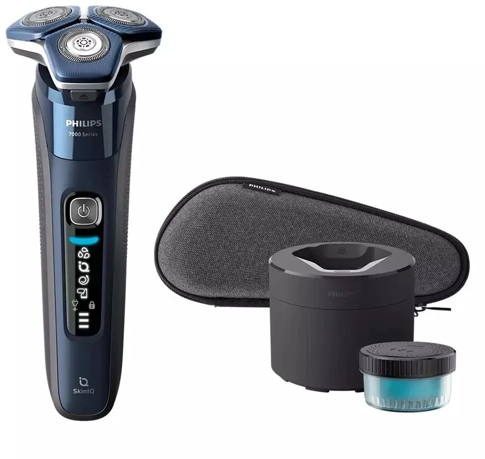 Бритва роторная Philips Series 7000 S7885/50 реж.эл.:3 питан.:аккум. черный/синий