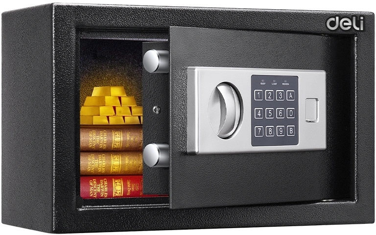 Сейф мебельный Deli Nello ET520 встраиваемый 200x310x200мм электронный/ключевой