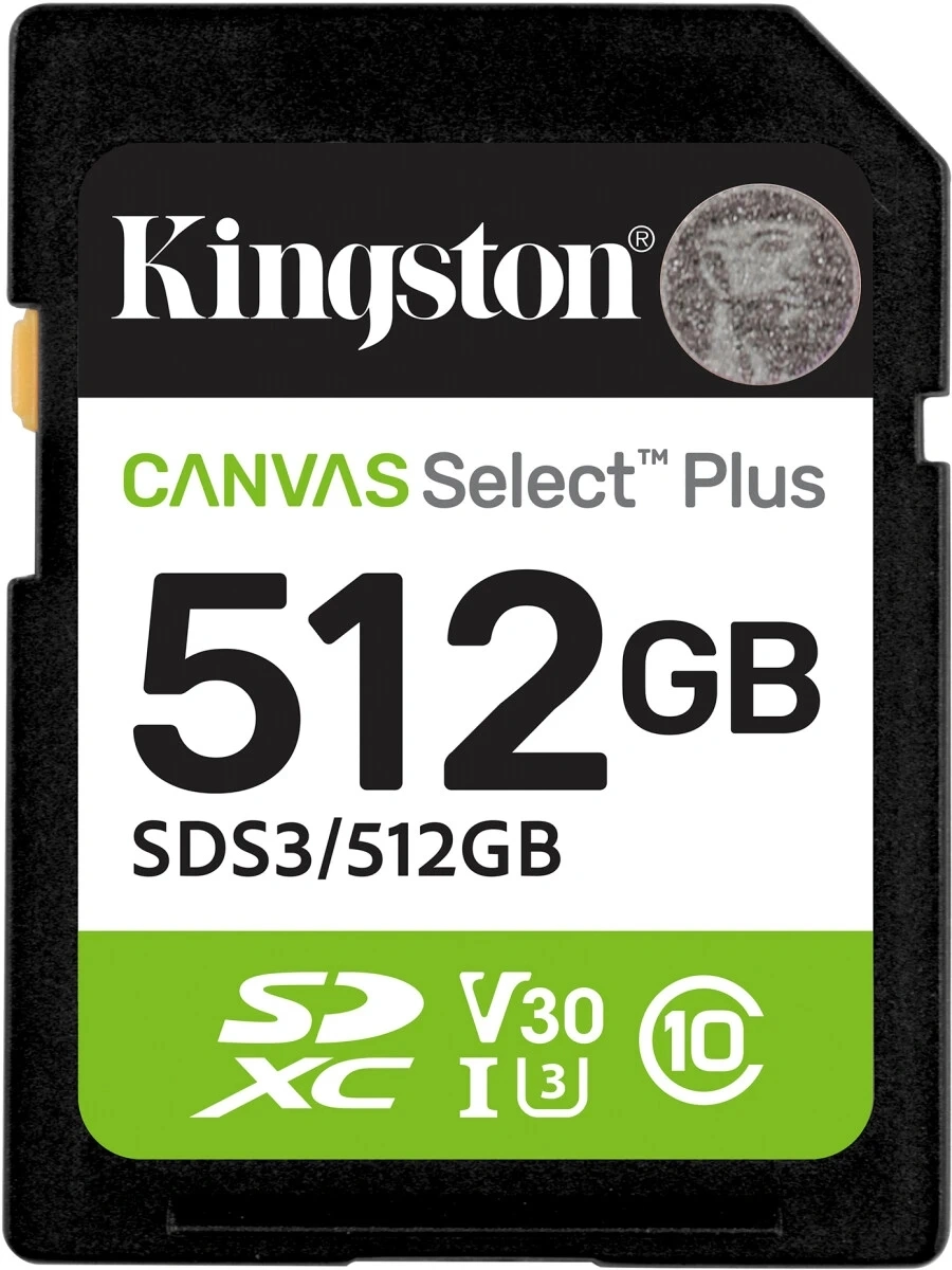 Флеш карта SDXC 512GB Kingston SDS3/512GB Canvas Select Plus V10 w/o adapter