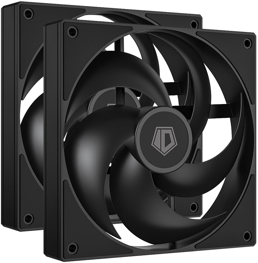 Вентилятор для корпуса ID-Cooling AS-140-K Duet 140х140x25 черный 4-pin 24.9дБ (упак.:2шт) Ret